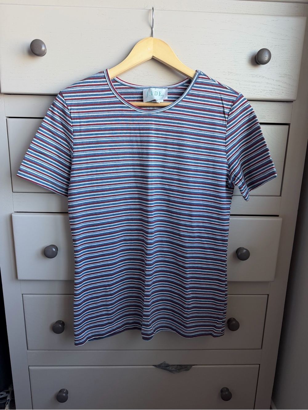 Vintage Short Sleeve Striped Tee in Blue and Red